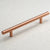 Satin Copper Cabinet Hardware Euro Style Bar Handle Pull - 128mm Hole Centers, 7-3/4" Overall Length