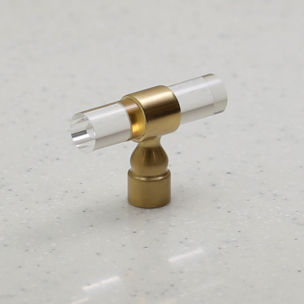Chiaro Knob - Satin Gold on Lucite