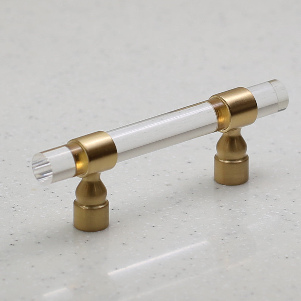 Chiaro Pull - Satin Gold on Lucite - C/C 3"