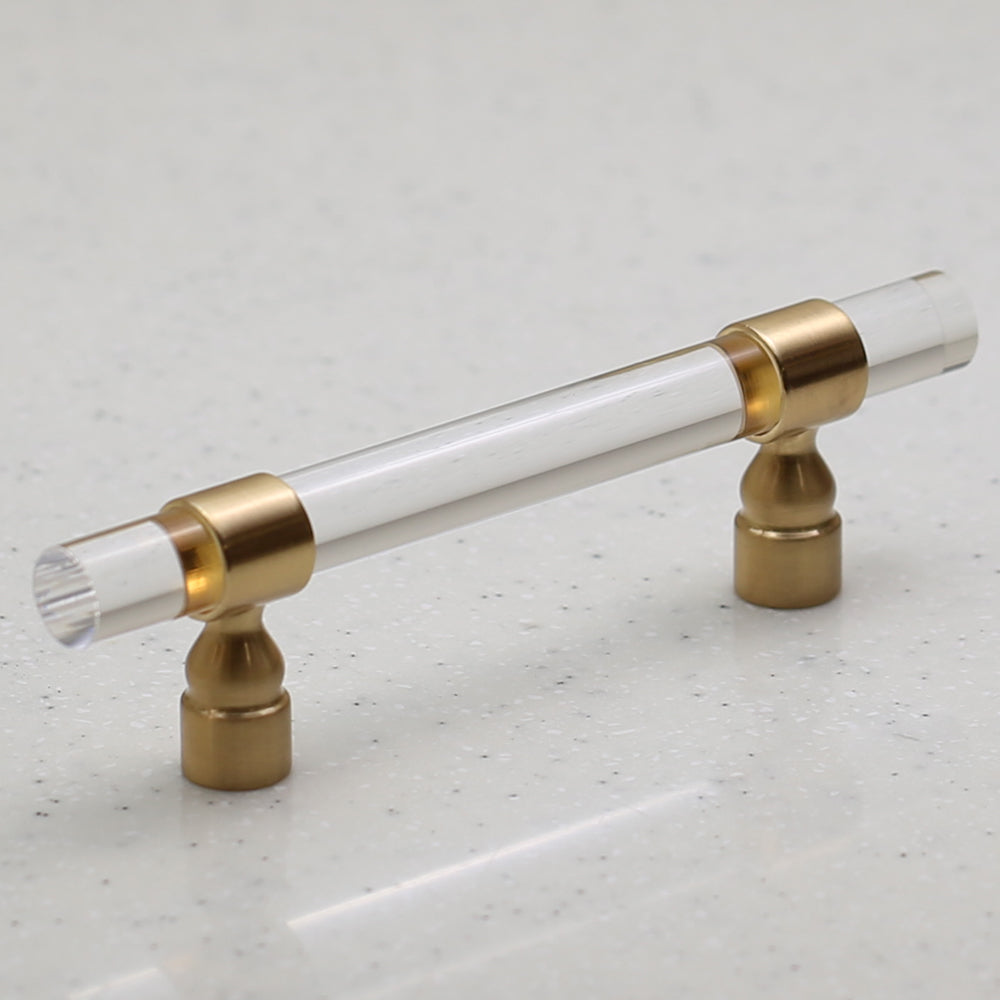 Chiaro Pull - Satin Gold on Lucite - C/C 96mm
