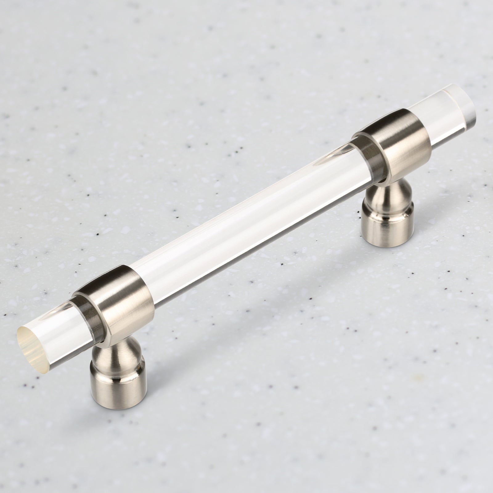Chiaro Pull - Satin Nickel on Lucite - C/C 128mm