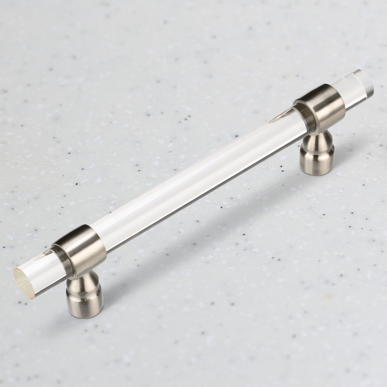 Chiaro Pull - Satin Nickel on Lucite - C/C 96mm