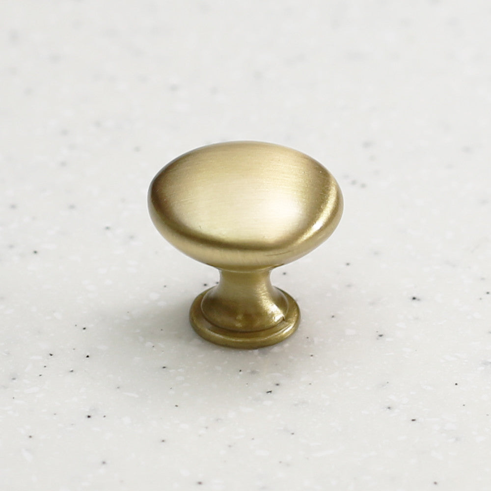 Satin Brass 1-1/4" Mushroom Knob Classic