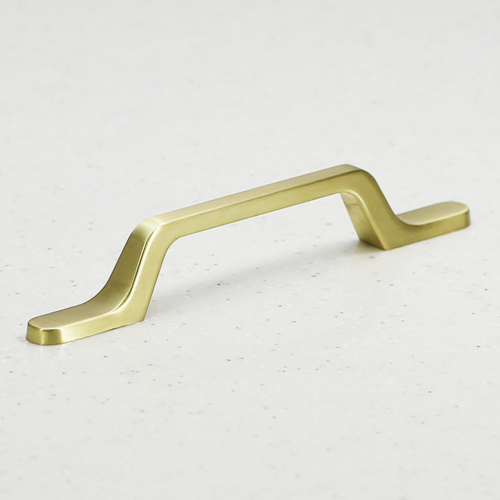 The Trazi Collection Pull - 96mm Center to Center (3 3/4&quot;) -Satin Brass - Modern - Elegent - Sophisticated - Handle Pull Decorative Hardware