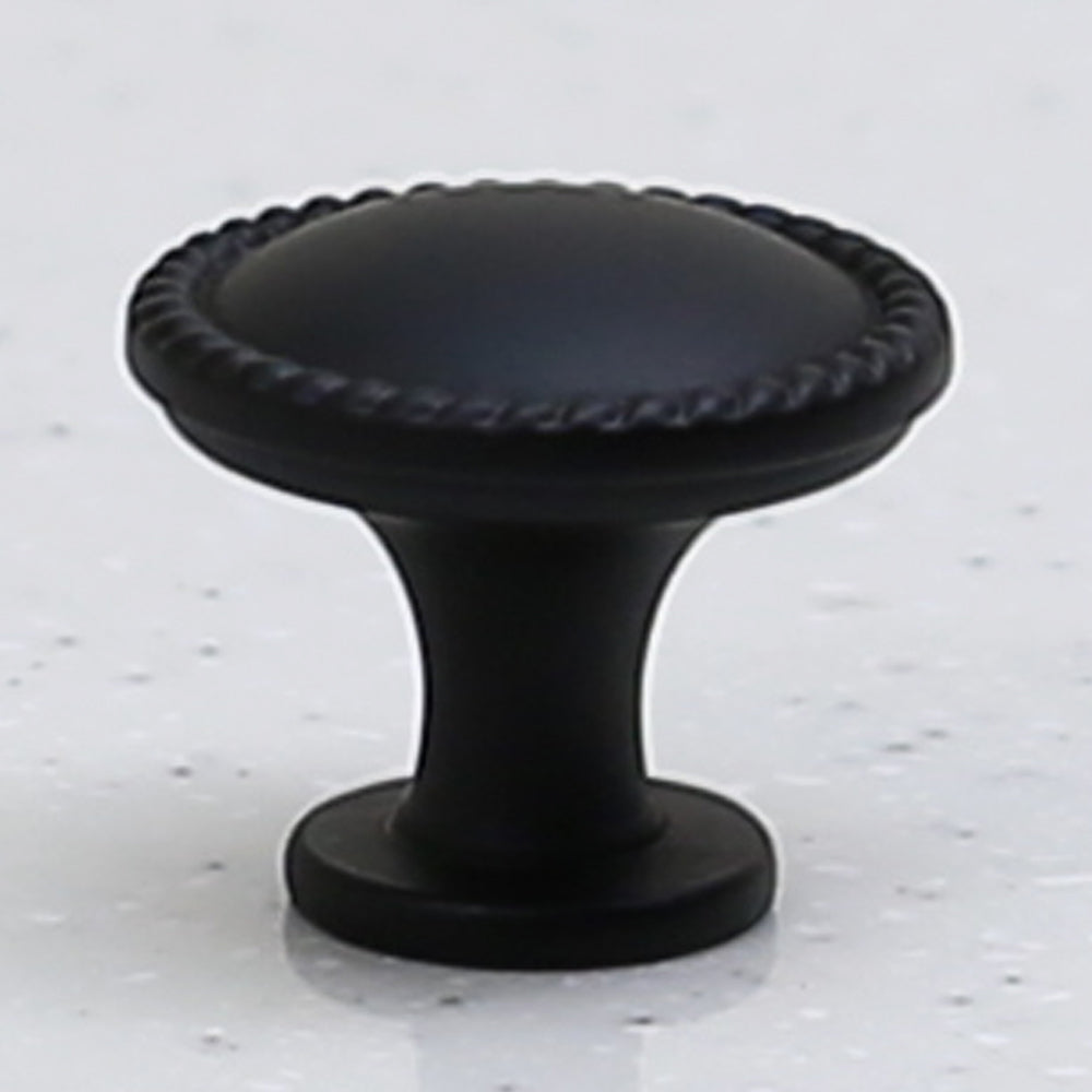 Cabinet Round Knob 1-1/4" inch Diameter, Matte Black