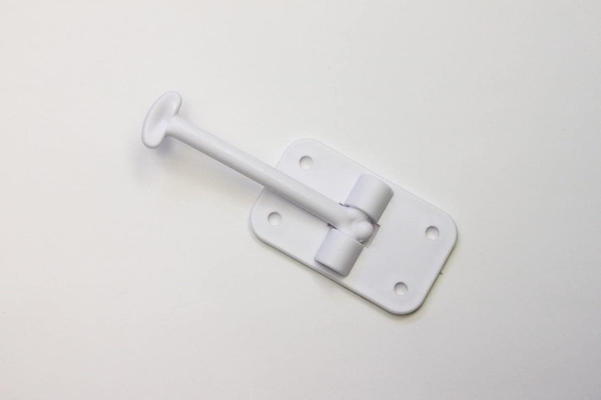 Hamilton Bowes 2 Pack: RV T-Style Door Holder Catch 3-1/2" for Latch Holder Camper Trailer Cargo Hatch White