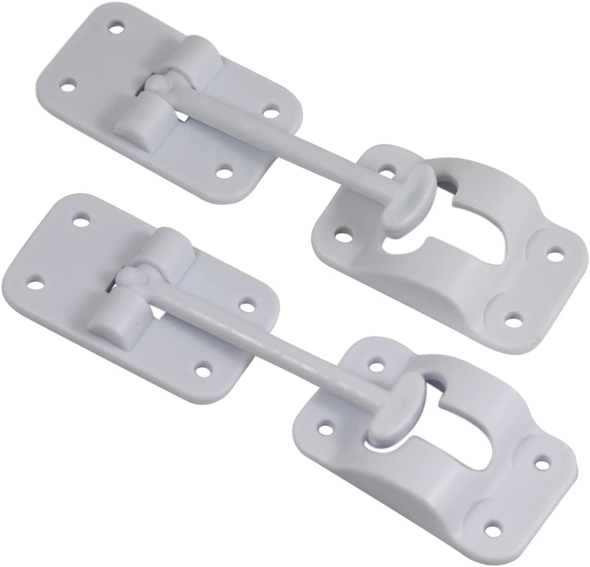 Hamilton Bowes 2 Pack: RV T-Style Door Holder Catch 3-1/2&quot; for Latch Holder Camper Trailer Cargo Hatch White
