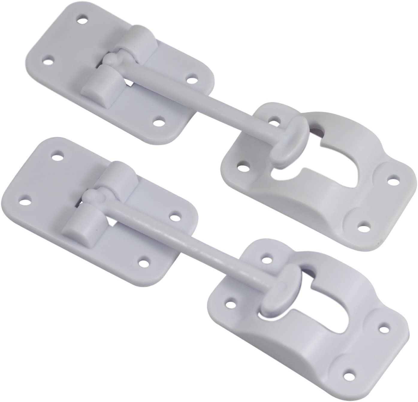 Hamilton Bowes 2 Pack: RV T-Style Door Holder Catch 3-1/2" for Latch Holder Camper Trailer Cargo Hatch White