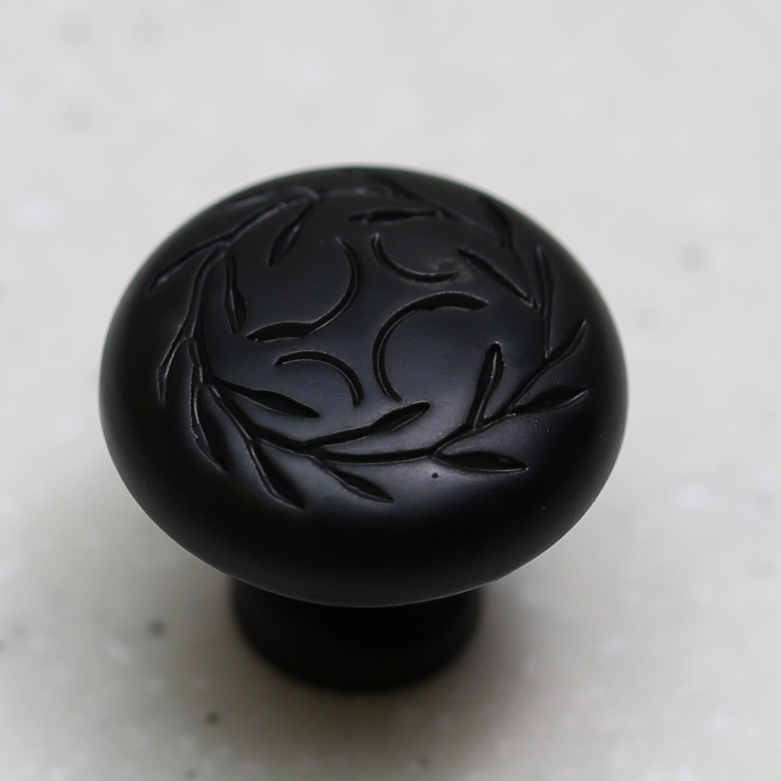 Cabinet Round Knob 1-1/4" inch Diameter, Matte Black