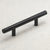Matte Black Brass Cabinet Hardware Euro Style Bar Handle Pull - 3" Hole Centers, 5-3/4"" Overall Length Flat Black