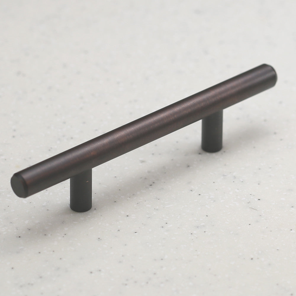 Oil Rubbed Bronze Cabinet Hardware Euro Style Bar Handle Pull - 3&quot; Hole Centers, 5-3/4&quot;&quot; Overall Length