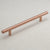 Satin Copper Cabinet Hardware Euro Style Bar Handle Pull - 6" Hole Centers, 8-3/4" Overall Length