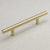 Satin Brass Cabinet Hardware Euro Style Bar Handle Pull - 96mm (3-3/4") Hole Centers, 6-3/4"" Overall Length