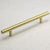 Satin Brass Cabinet Hardware Euro Style Bar Handle Pull - 6" Hole Centers, 8-3/4"" Overall Length